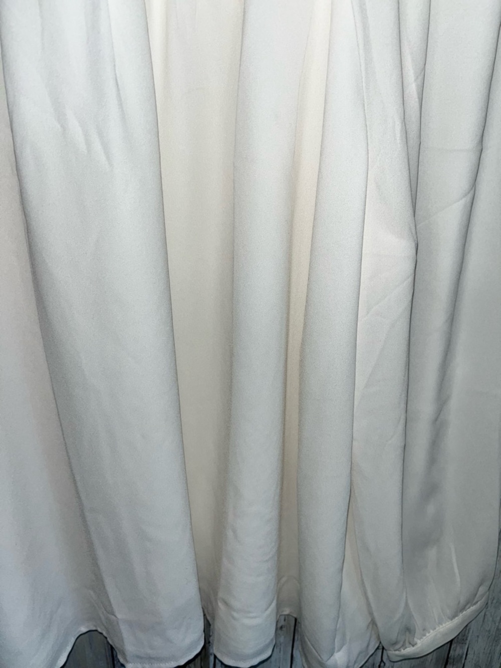 LOFT Cream Smocked Ruffle Neck Blouse Large Long Sleeve Sheer Feminine Top - Picture 5 of 6